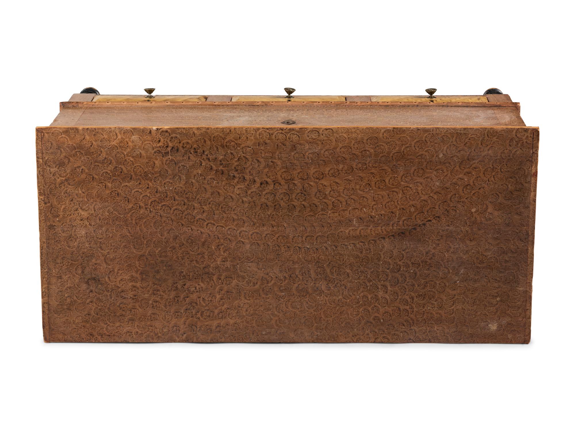 A Grain Paint Decorated and Part Ebonized Three-Drawer Blanket Chest