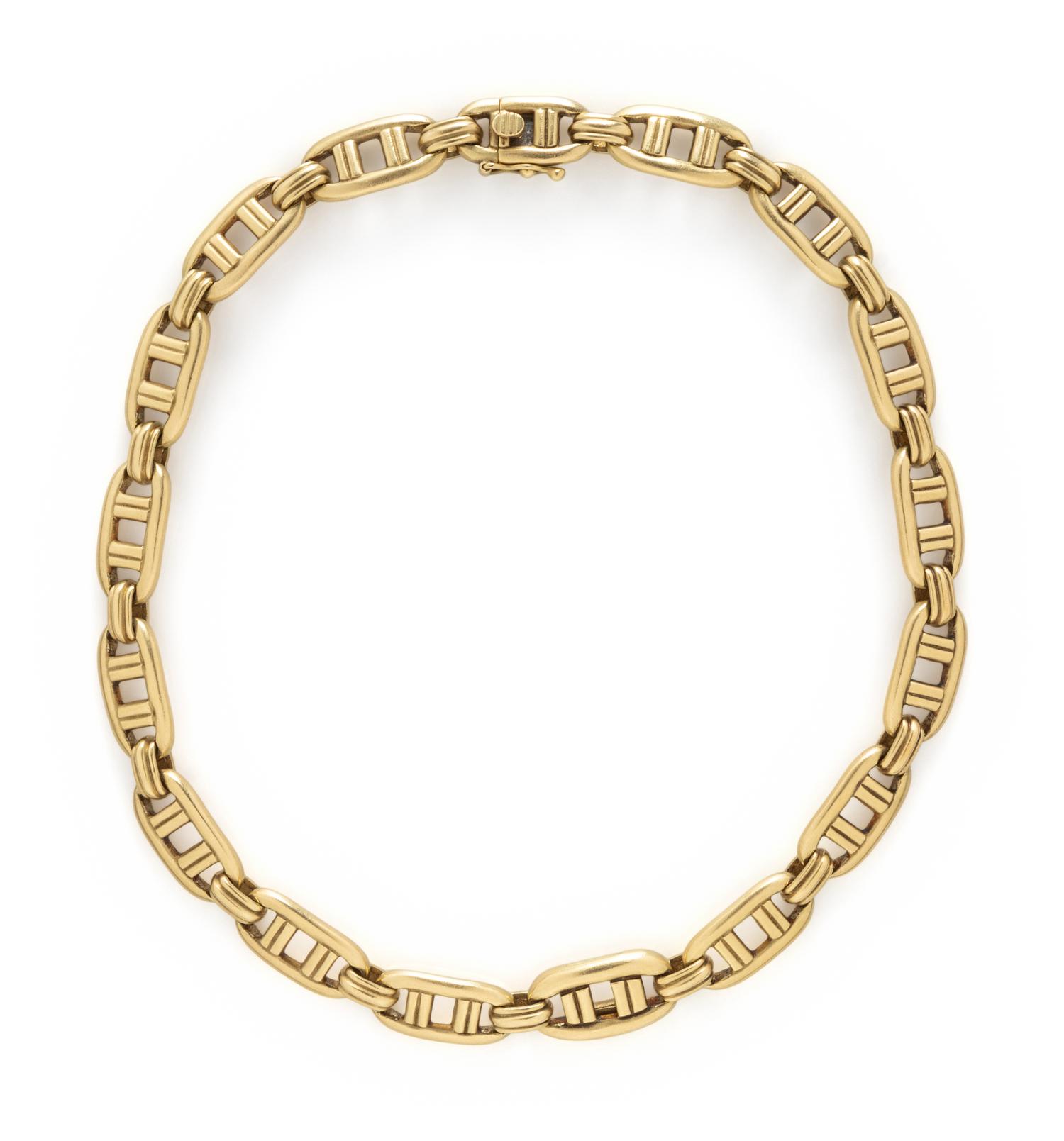 KIESELSTEIN-CORD, YELLOW GOLD NECKLACE