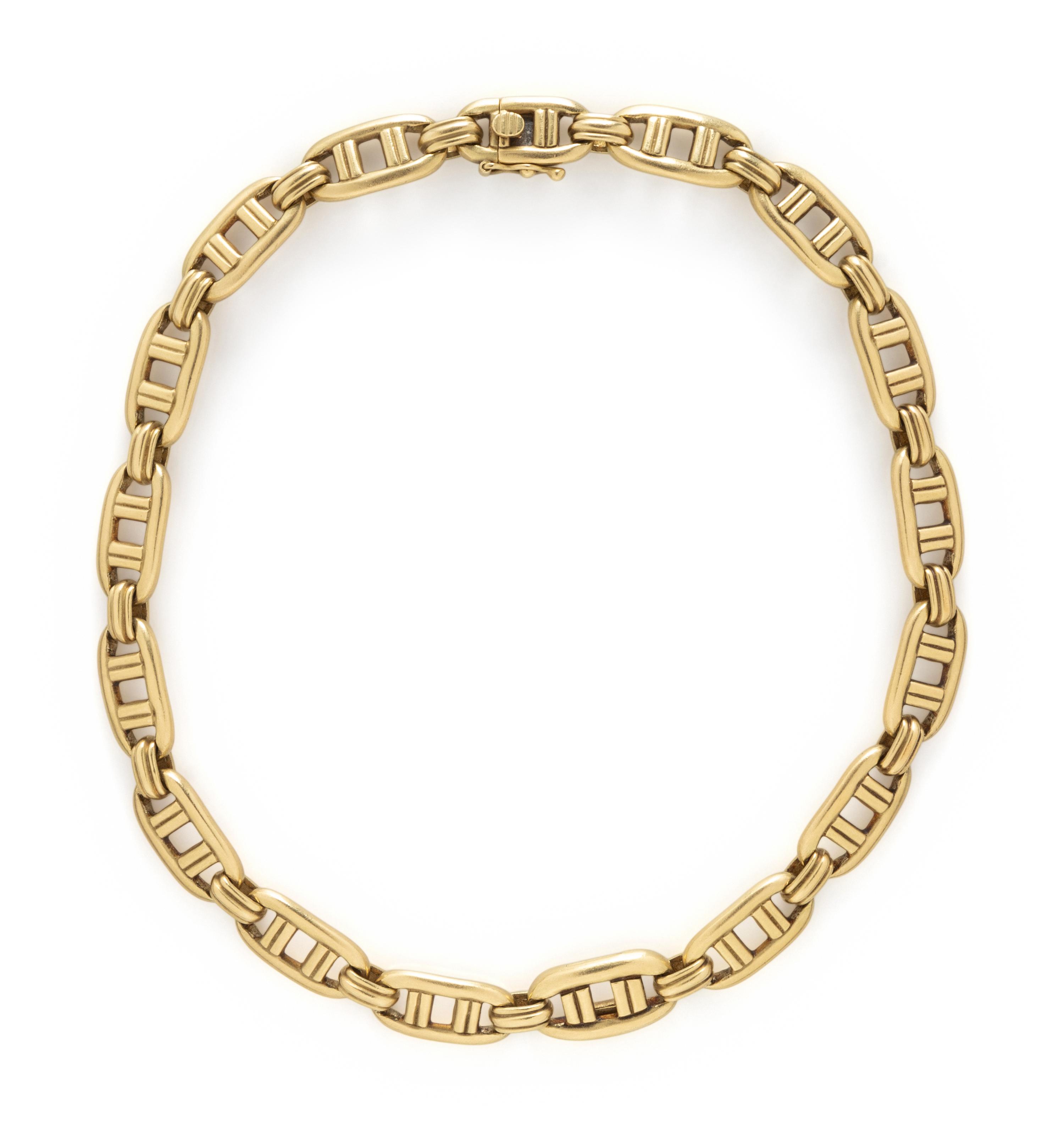 KIESELSTEIN-CORD, YELLOW GOLD NECKLACE