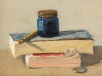 Still Life after John F. Peto: Books and Ink Bottle , 1980