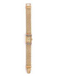 BULOVA, 14K YELLOW GOLD AND DIAMOND WRISTWATCH