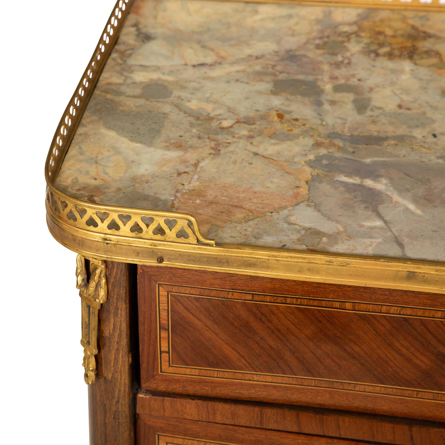 A Louis XV Kingwood and Tulipwood Parquetry Table en Chiffonier
