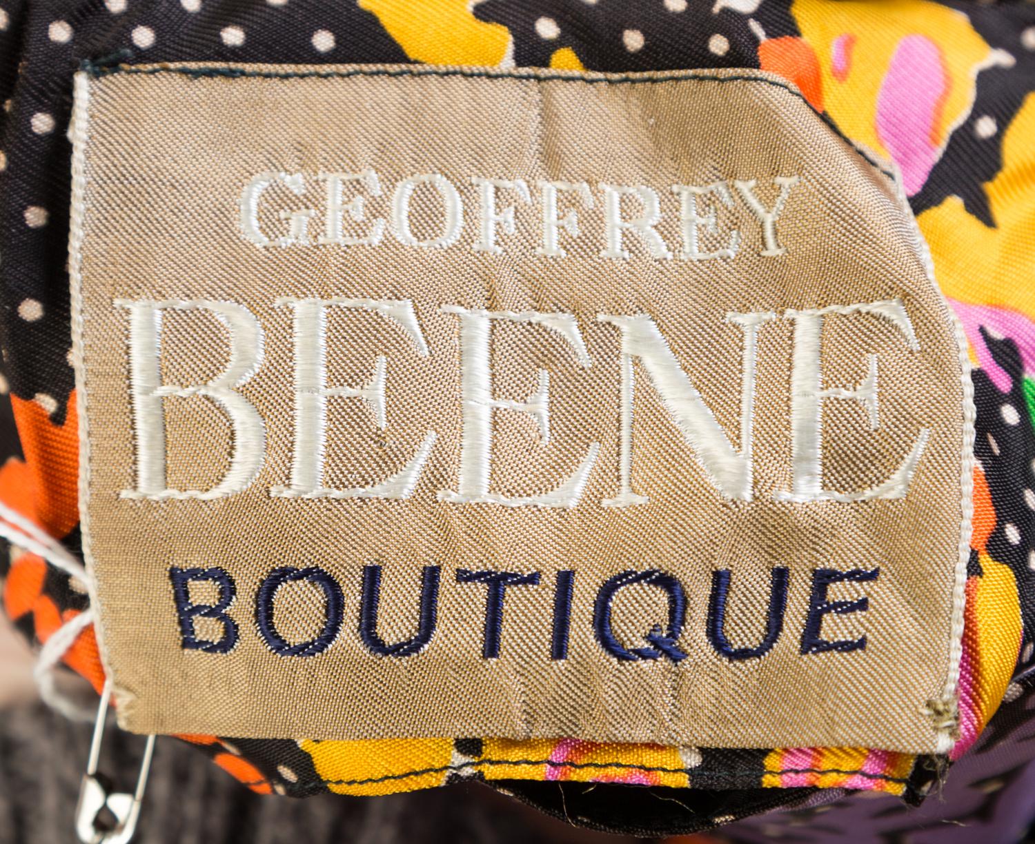 A Geoffrey Beene Black and Multicolor Floral Print Dress, No size; Ribbon: 44.25" x .75".