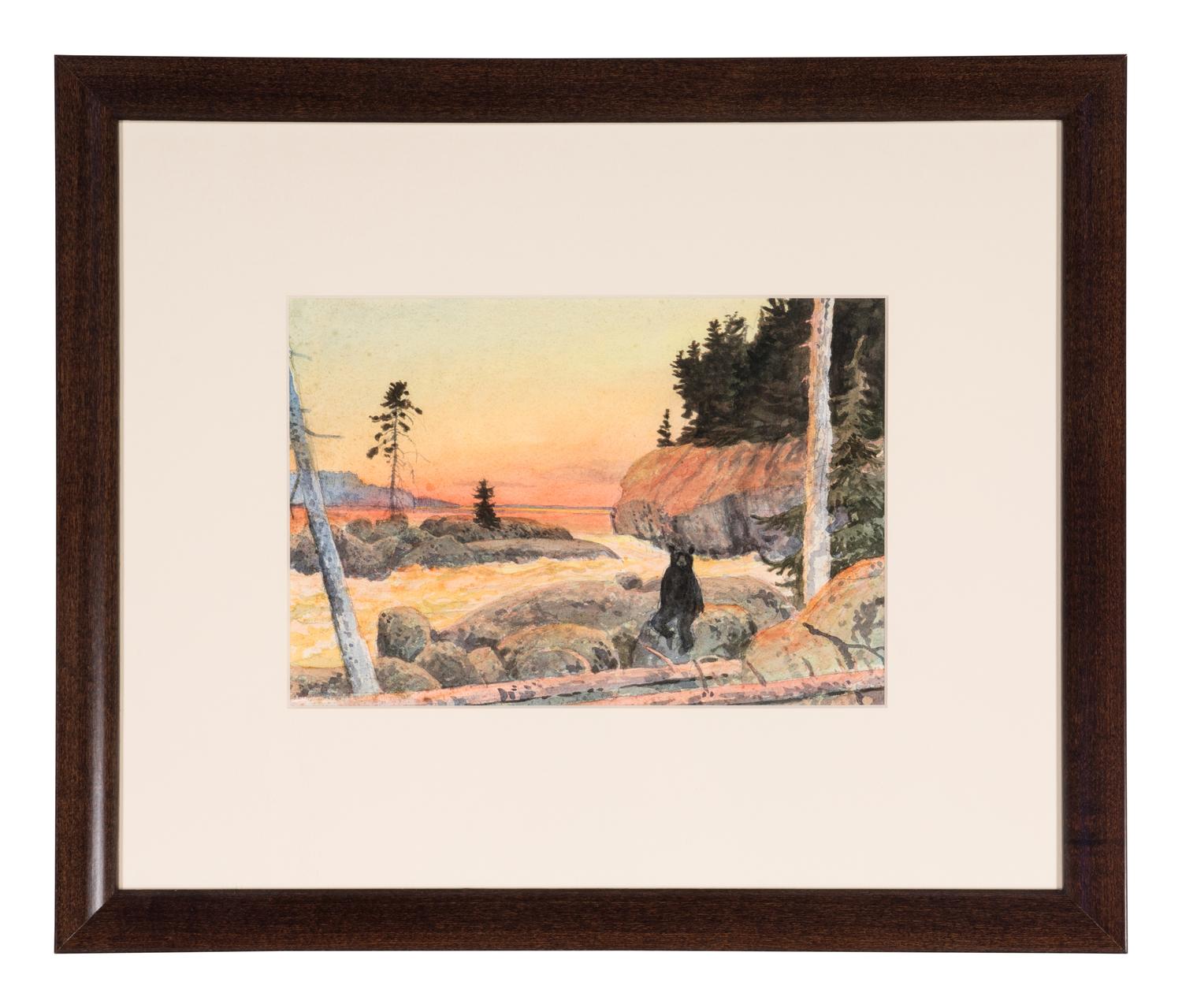 Landscape with Waterfall and Bear