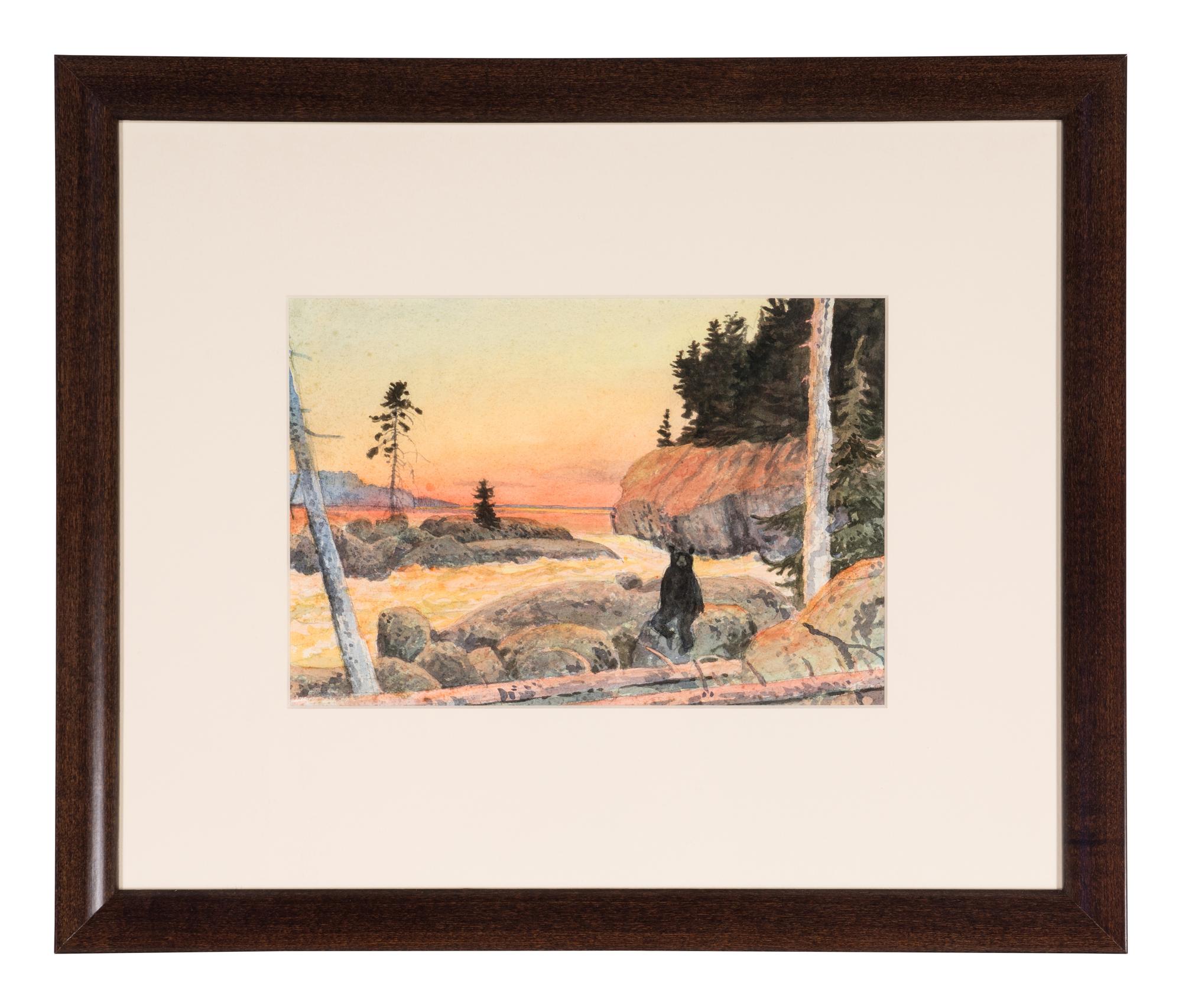 Landscape with Waterfall and Bear