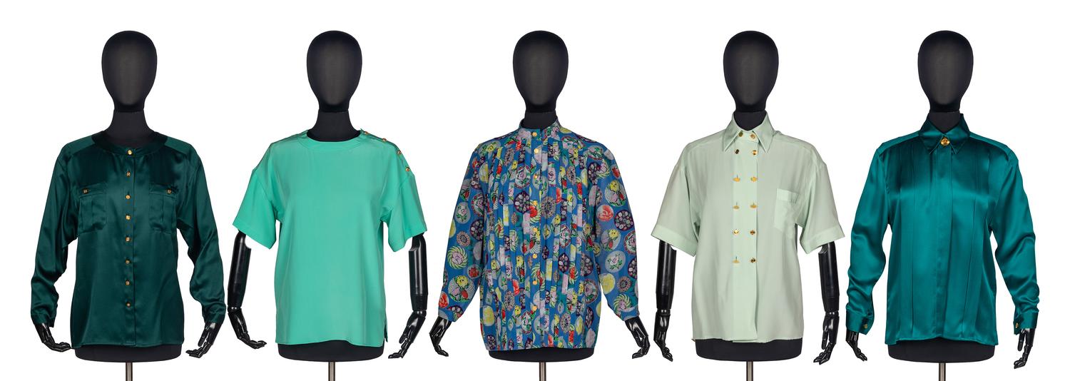 Five Chanel Silk Blouses