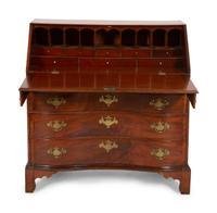 A Chippendale Mahogany Serpentine Drop-Front Desk