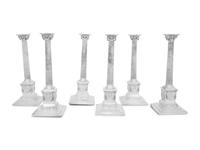 A Set of Six George III Silver Candlesticks