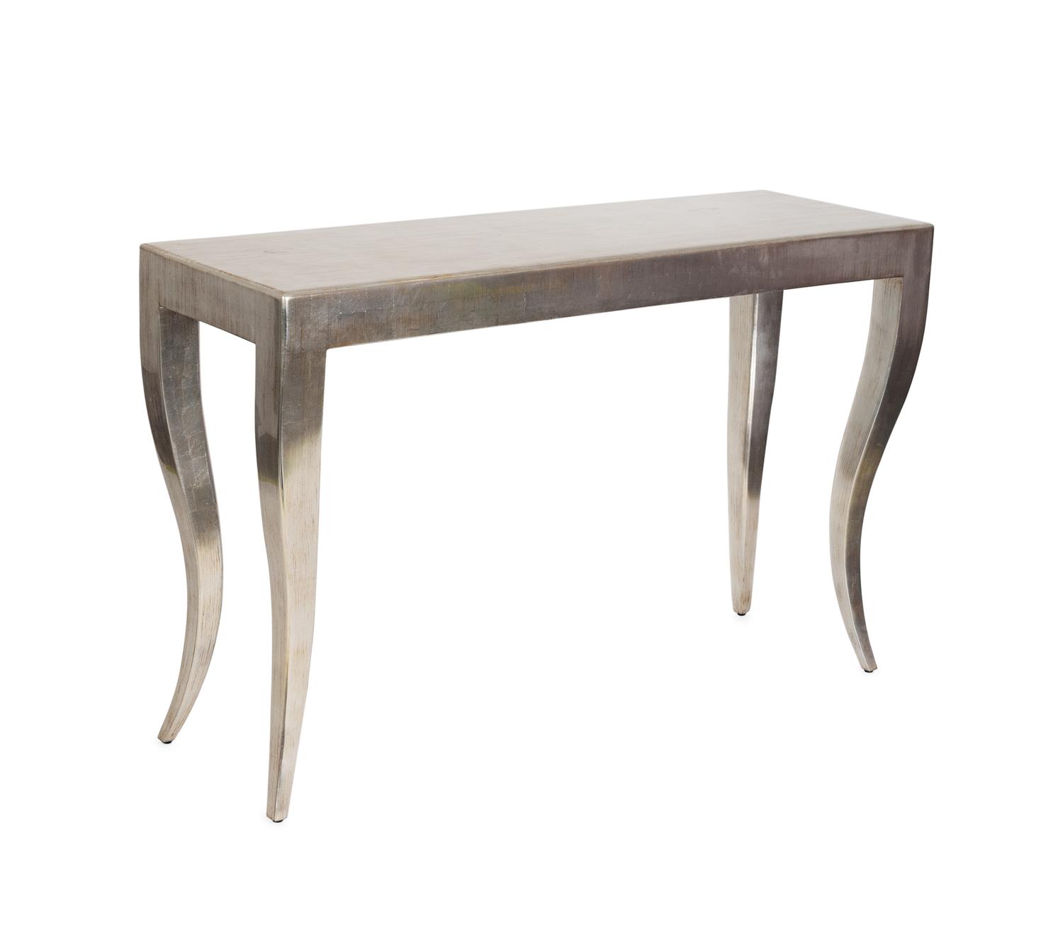 A Silver Leaf Console Table with Cabriole Legs — 21ST CENTURY