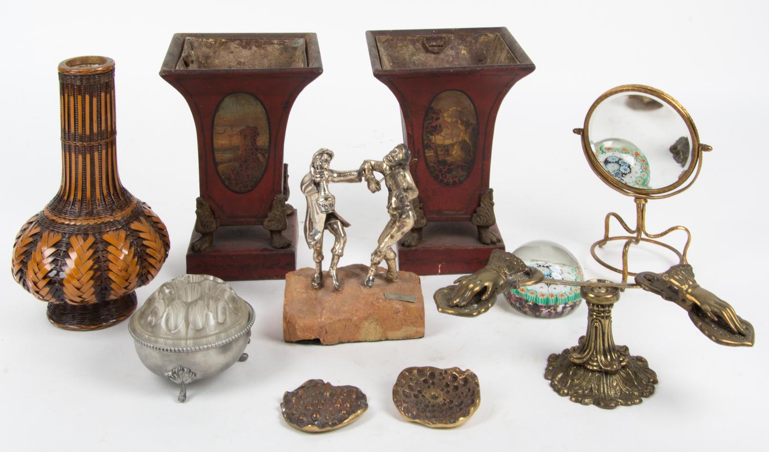 A Collection of Decorative Table Articles Width of first 9 1/4 inches. — 20TH CENTURY