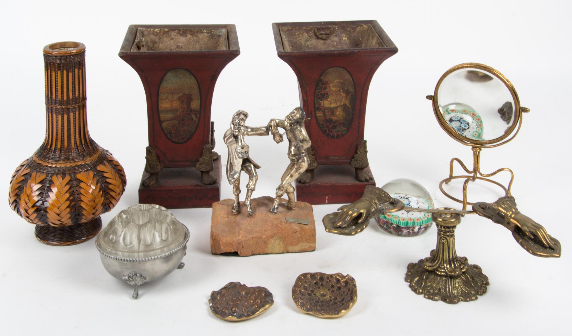A Collection of Decorative Table Articles Width of first 9 1/4 inches. — 20TH CENTURY