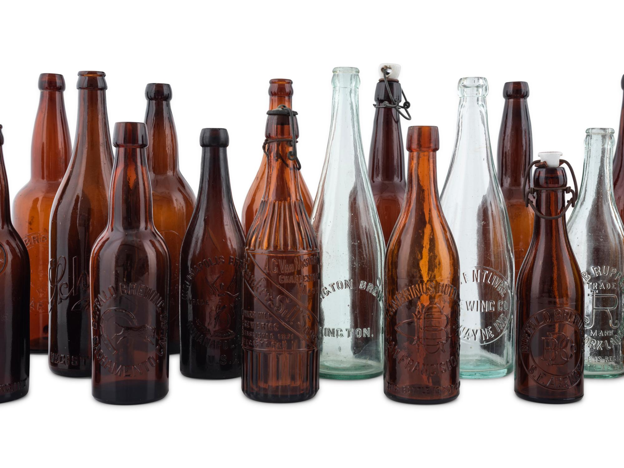 Twenty-One Glass Brewery Bottles