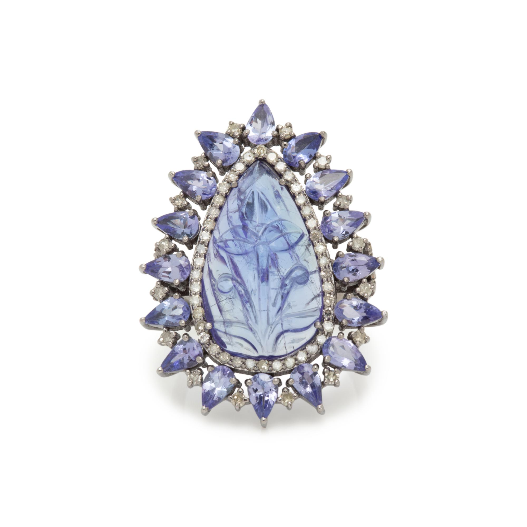 TANZANITE AND DIAMOND RING