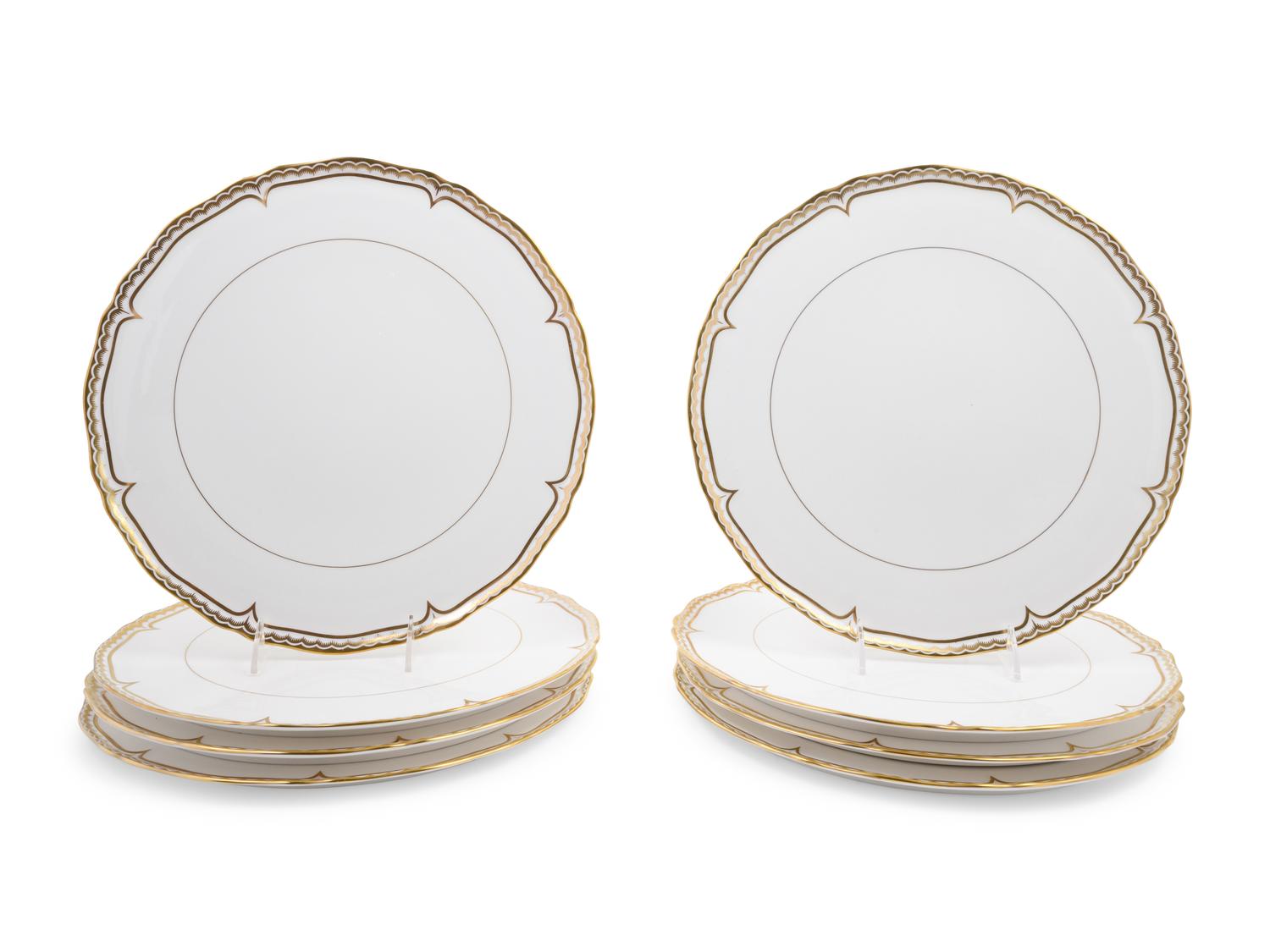 A Set of Eight Royal Worcester Marquis Porcelain Chargers