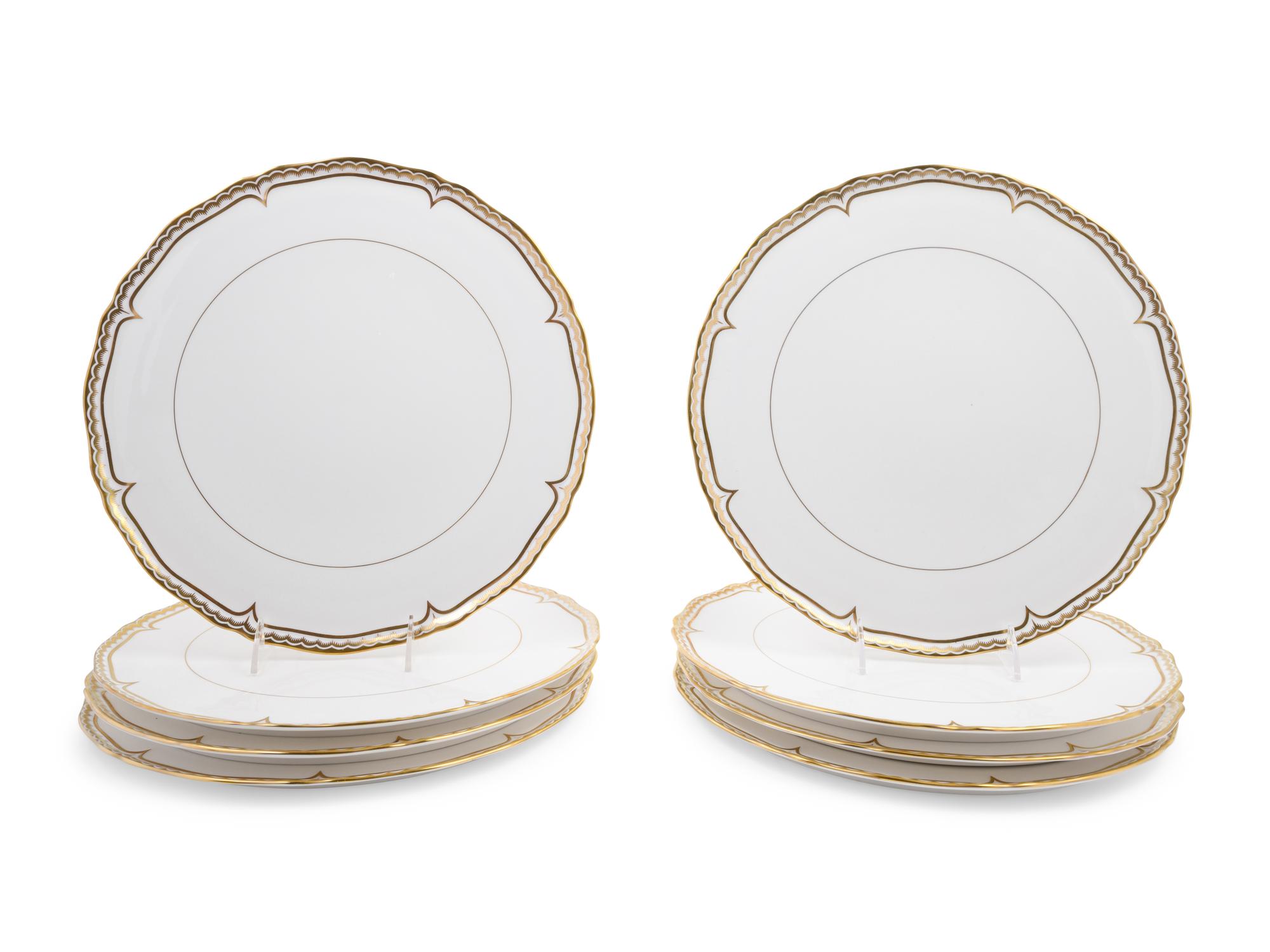 A Set of Eight Royal Worcester Marquis Porcelain Chargers