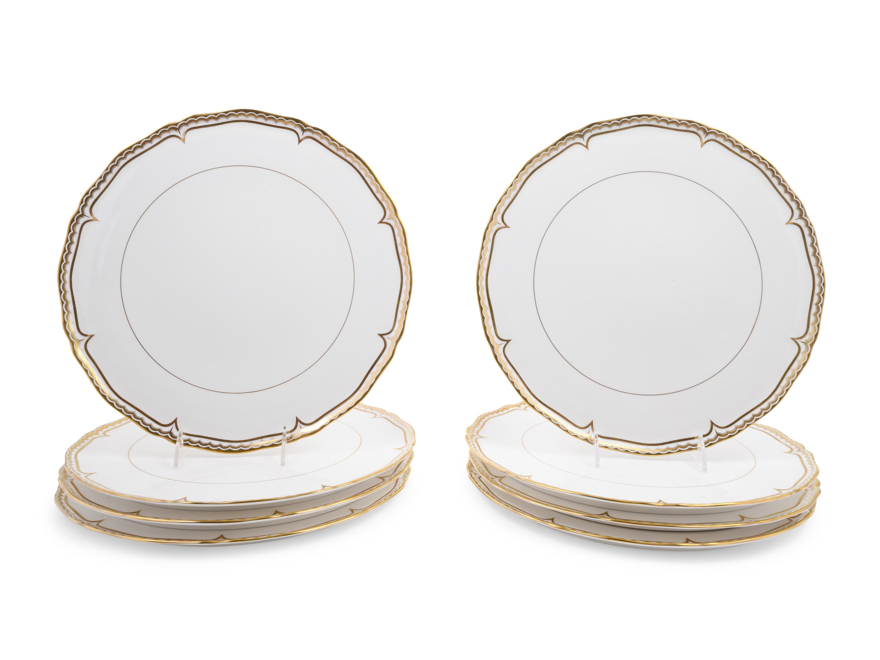 A Set of Eight Royal Worcester Marquis Porcelain Chargers