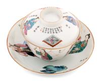 A Chinese Famille Rose Porcelain Tea Bowl and Saucer