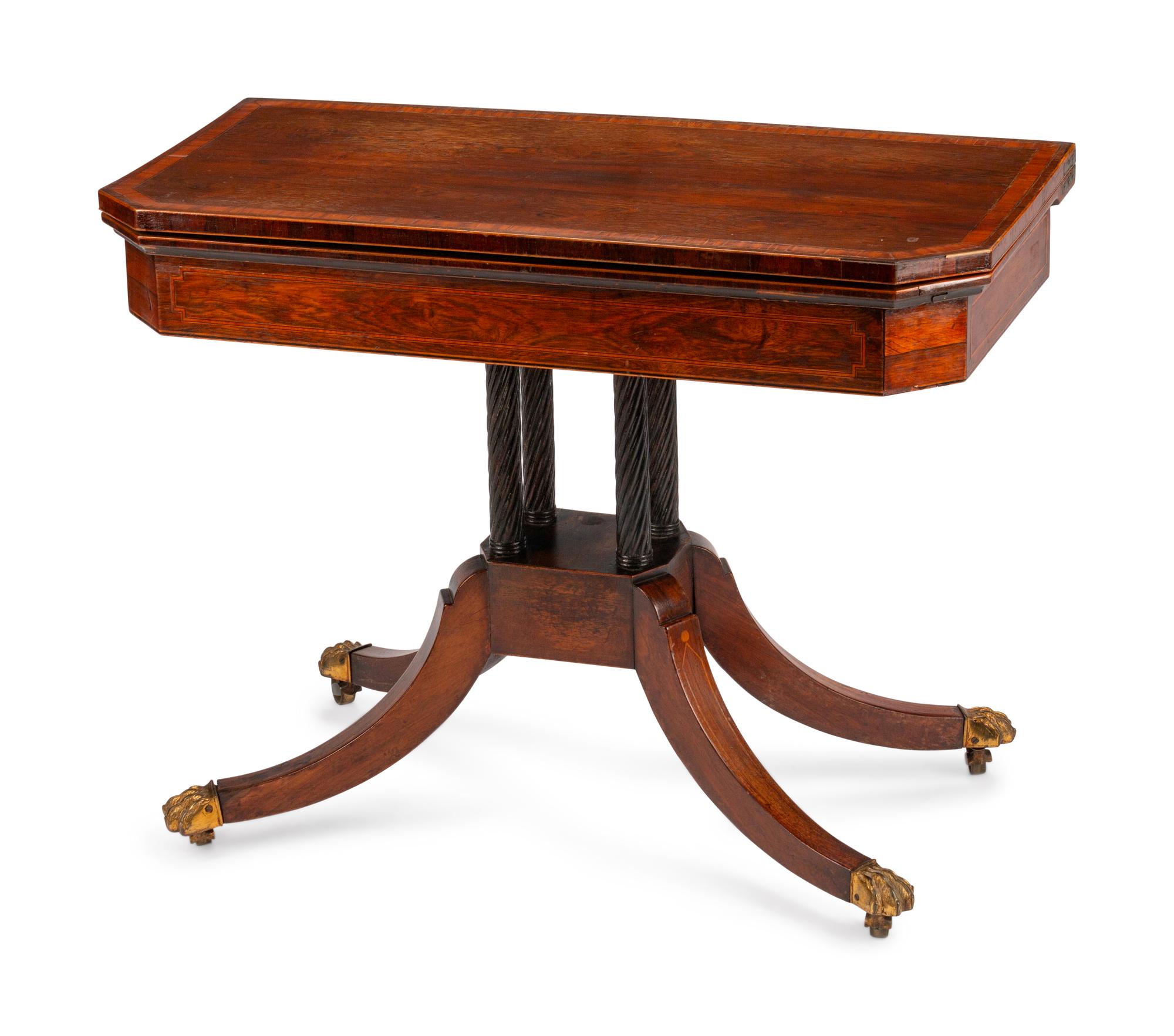 A Regency Inlaid Mahogany Card Table — EARLY 19TH CENTURY