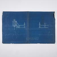 Studio of Samuel Yellin (American, 1884–1940) — Group of Three Blueprints Including Railing, Chandelier and Signpost Bracket, 1926–1939