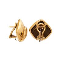 ANTONINI, YELLOW GOLD, AMETHYST, AND DIAMOND EARRINGS