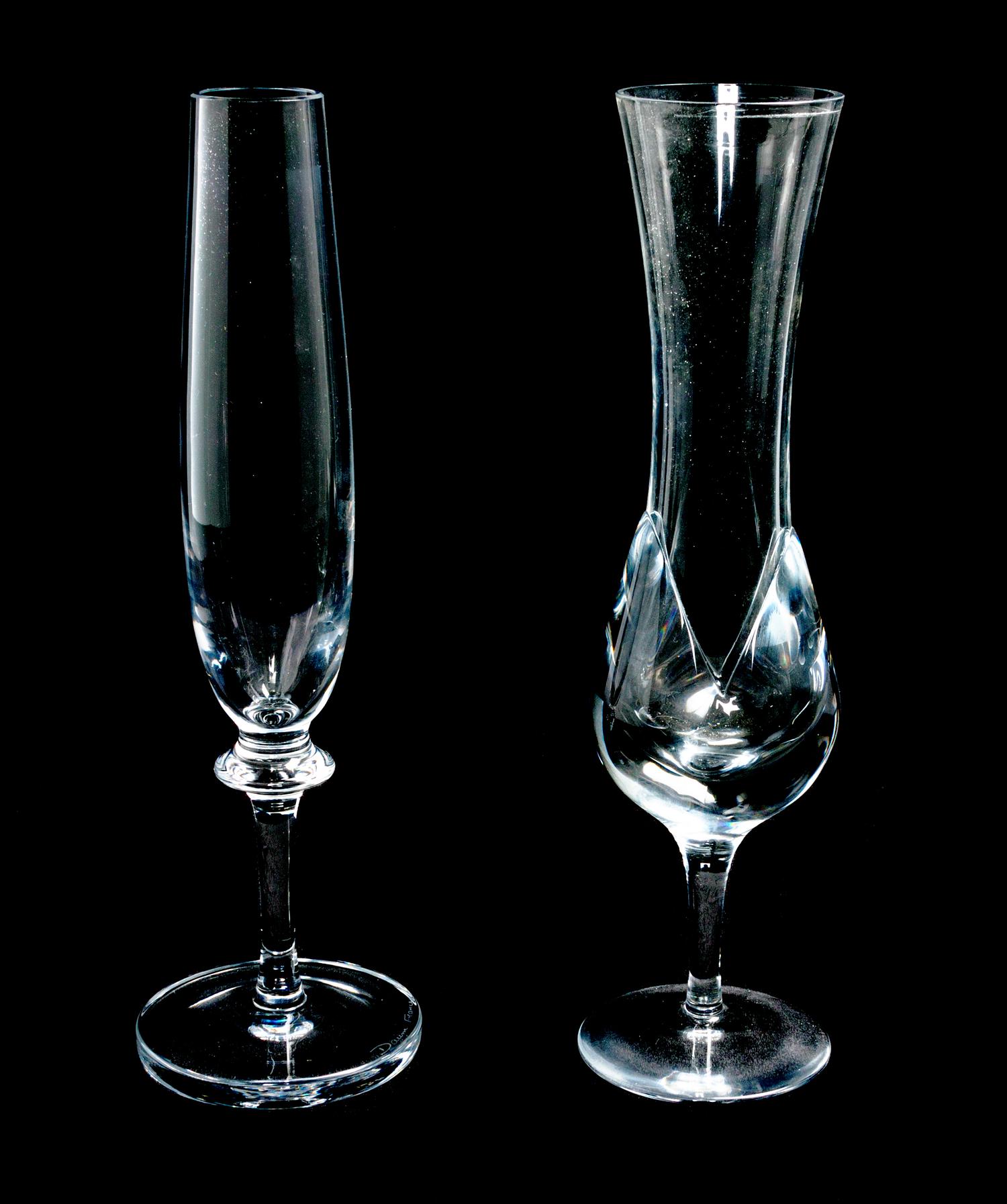 Two Daum Glass Vases Height of taller 12 1/2 inches.
