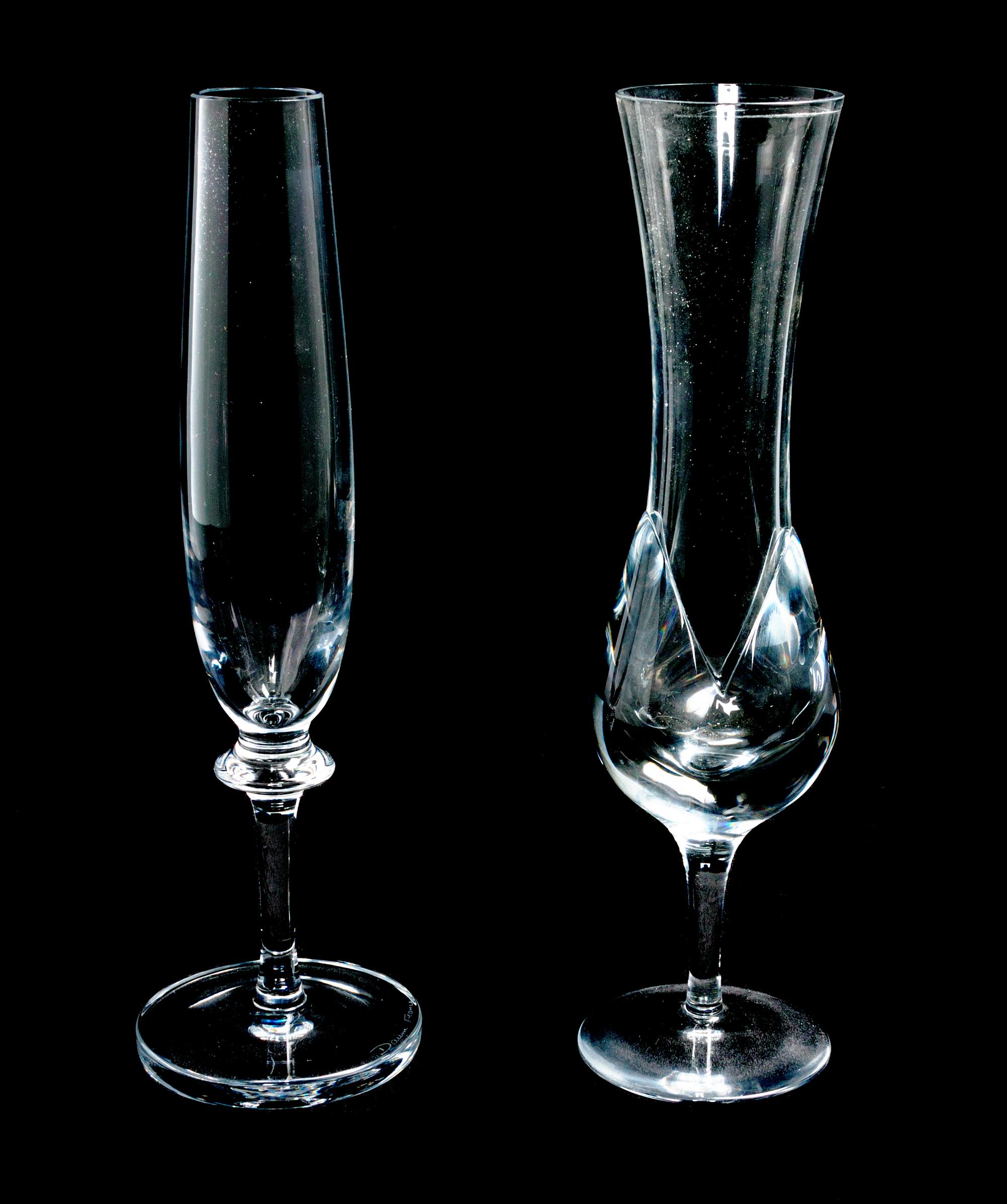 Two Daum Glass Vases Height of taller 12 1/2 inches.
