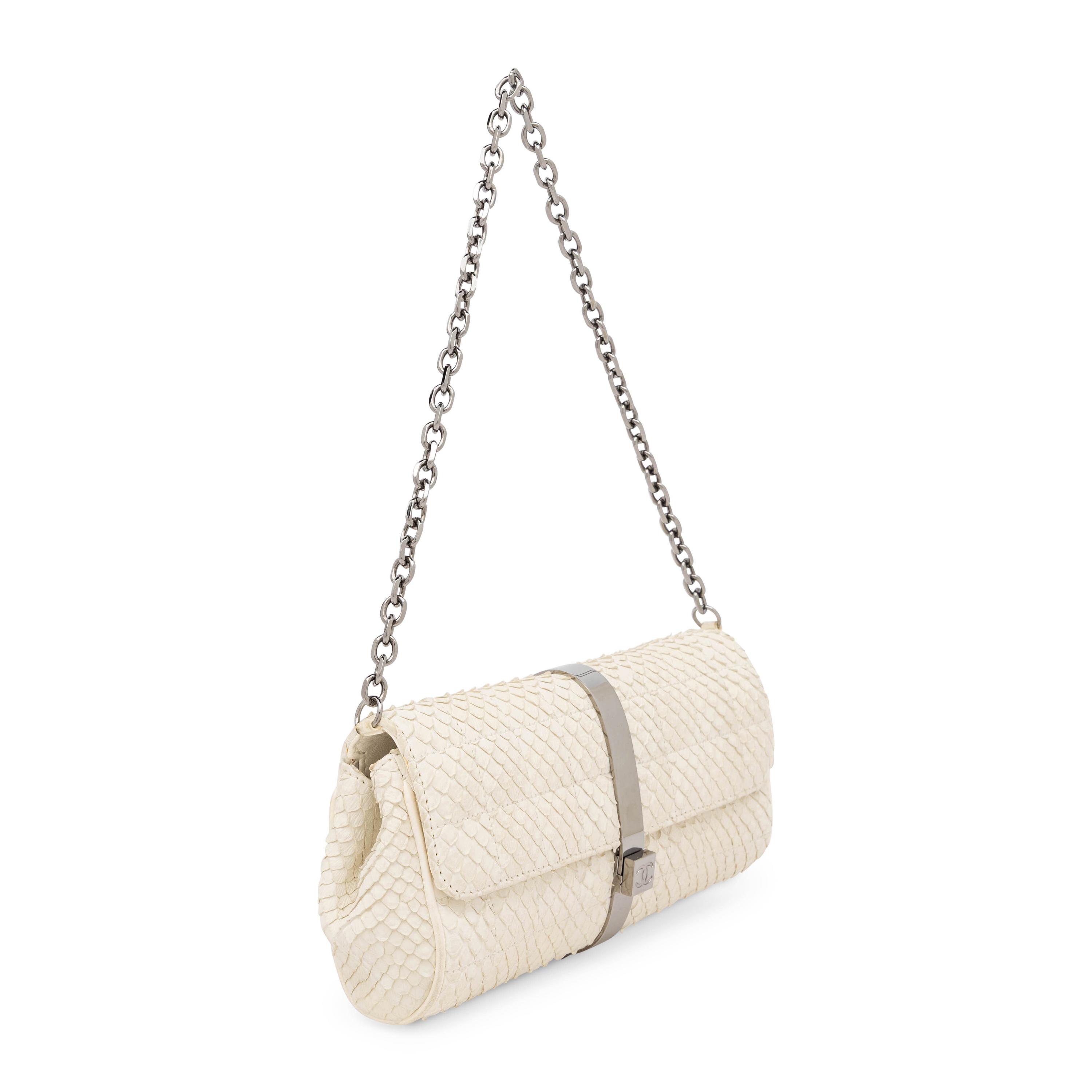Chanel, Handbag in White Snakeskin