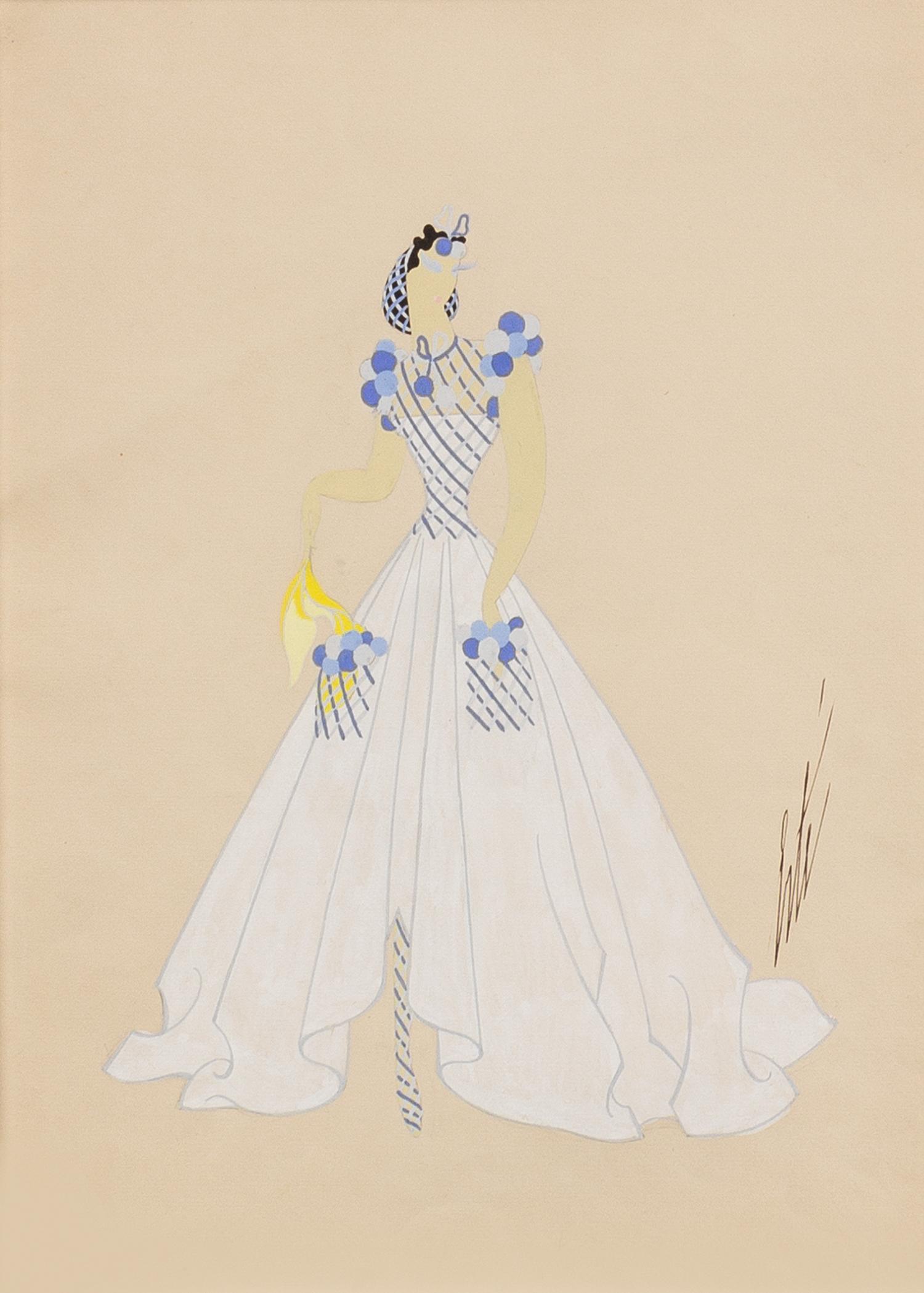 Erte (Romain de Tirtoff), (French, 1892-1990), Robe a la soir