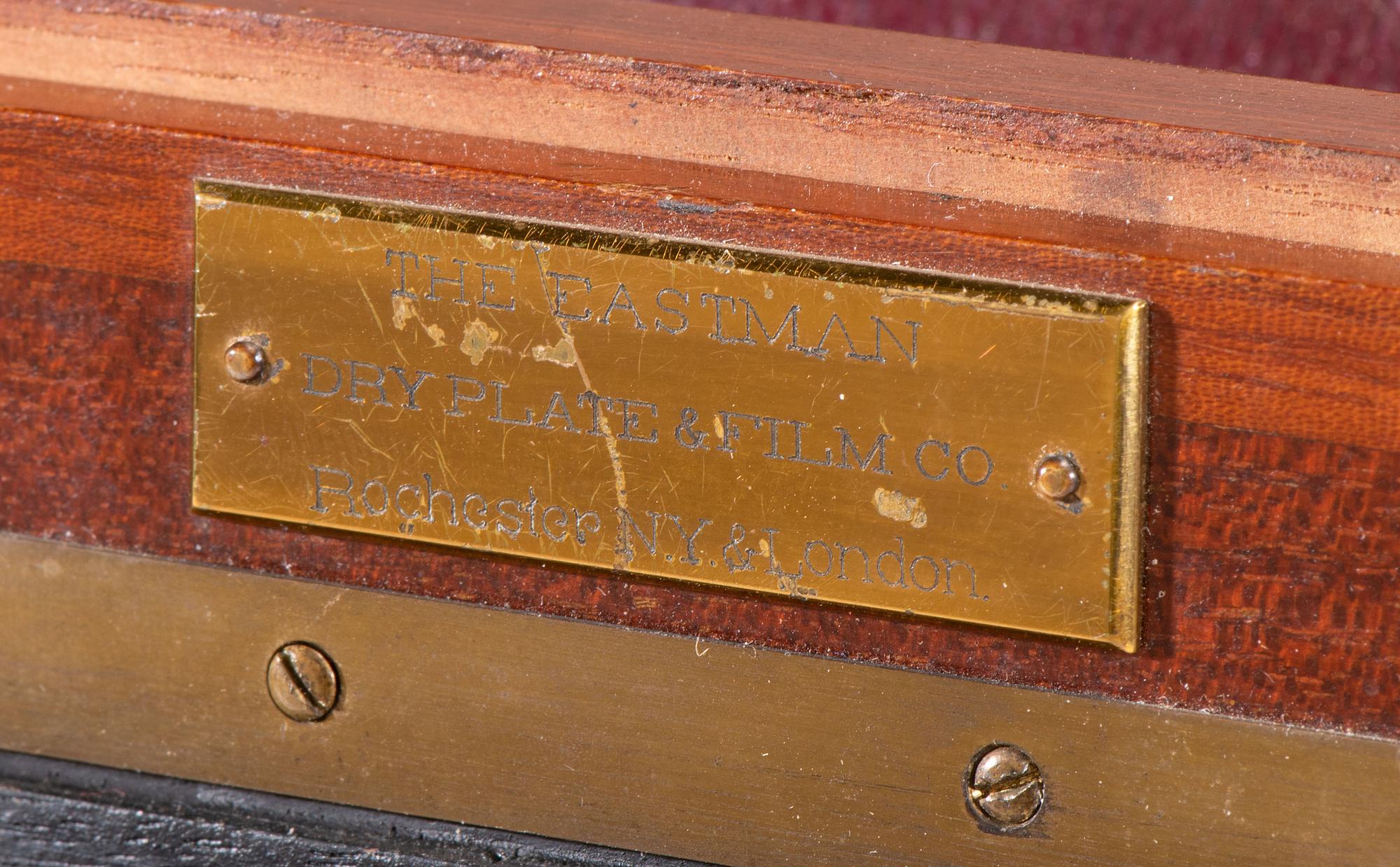 [EARLY PHOTOGRAPHY]. Eastman Dry Plate & Film Co. Interchangeable View camera. Rochester, NY, ca late 1886-1887.