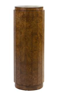 An Edward Wormley for Dunbar Burlwood Veneered Pedestal Height 42 3/4 x 15 1/4 inches.
