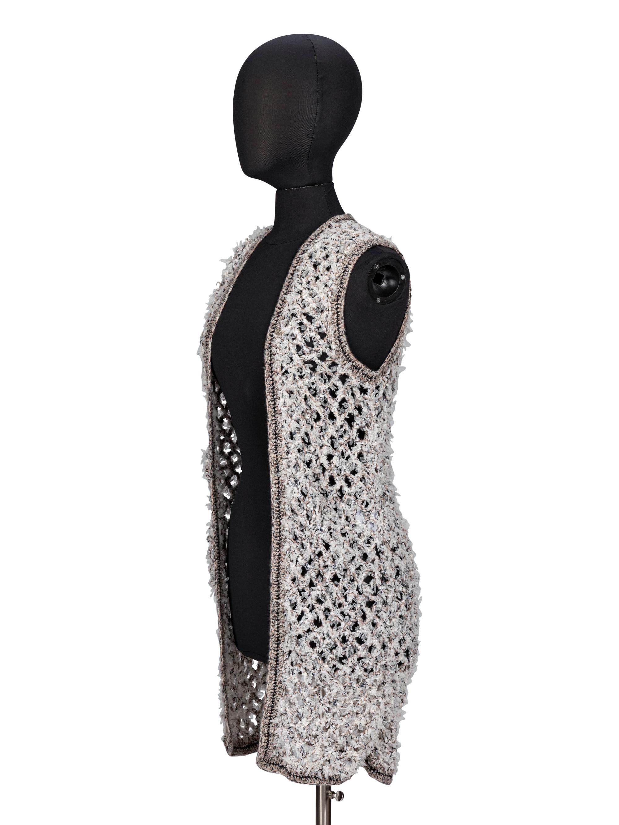 Chanel, Textured Open-Knit Sleeveless Duster