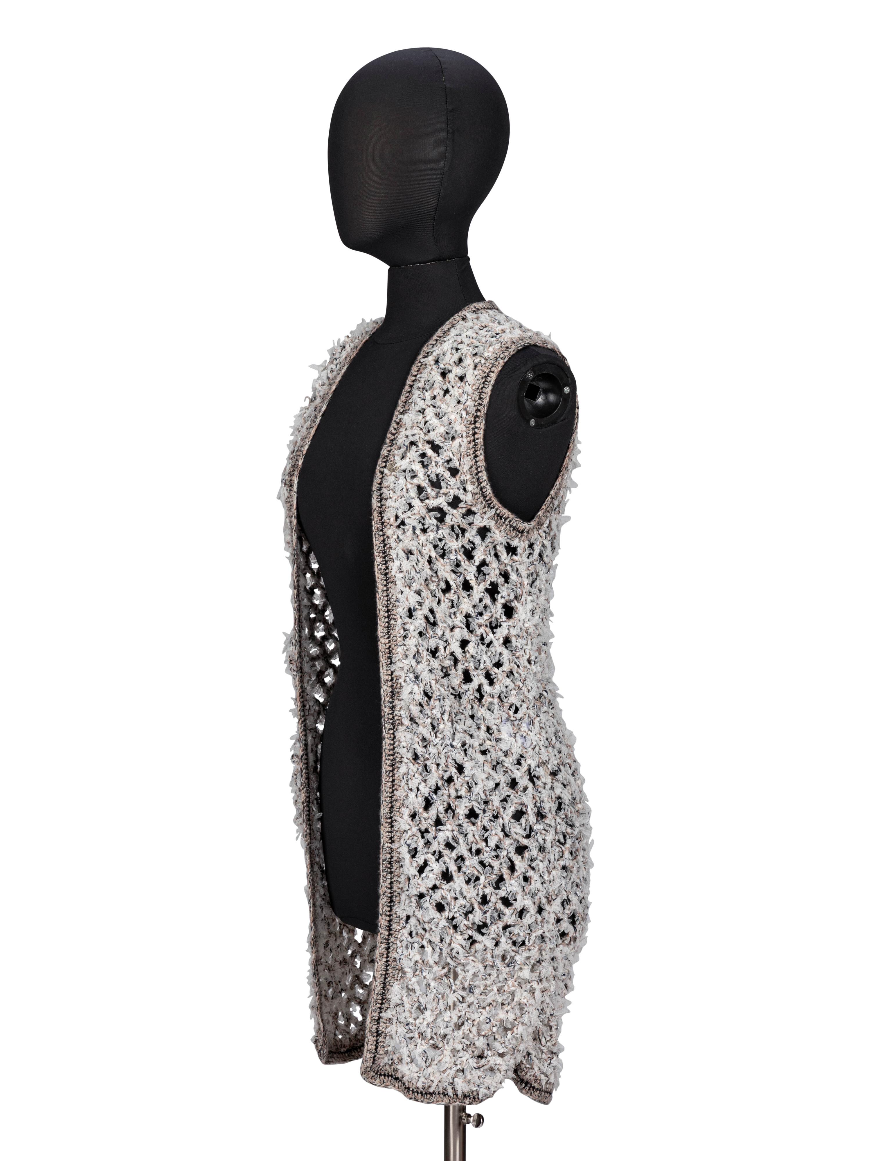 Chanel, Textured Open-Knit Sleeveless Duster