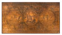A Danish Copper and Rosewood Low Table Height 19 1/2 x width 55 1/4 x depth 31 inches.