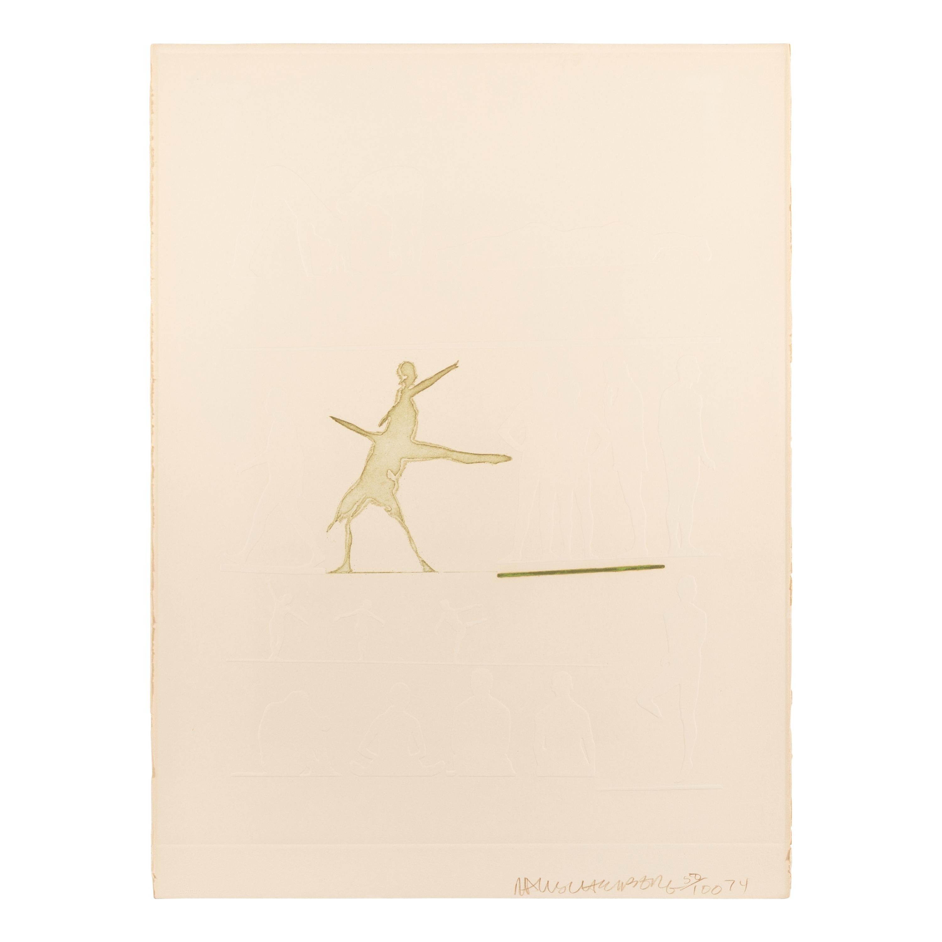 Various Artists (20th century) Merce Cunningham Portfolio , 1974 the complete portfolio of 7 prints on various papers, with text by Calvin Tompkins and the original gray linen-covered portfolio box with printed title