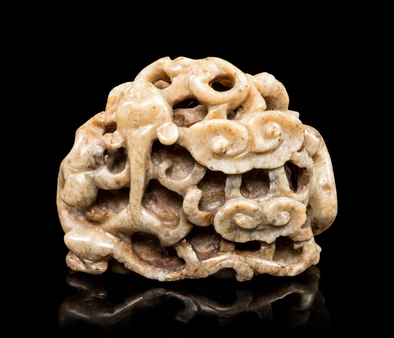 A Grey Jade Carving of Lingzhi
