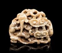 A Grey Jade Carving of Lingzhi