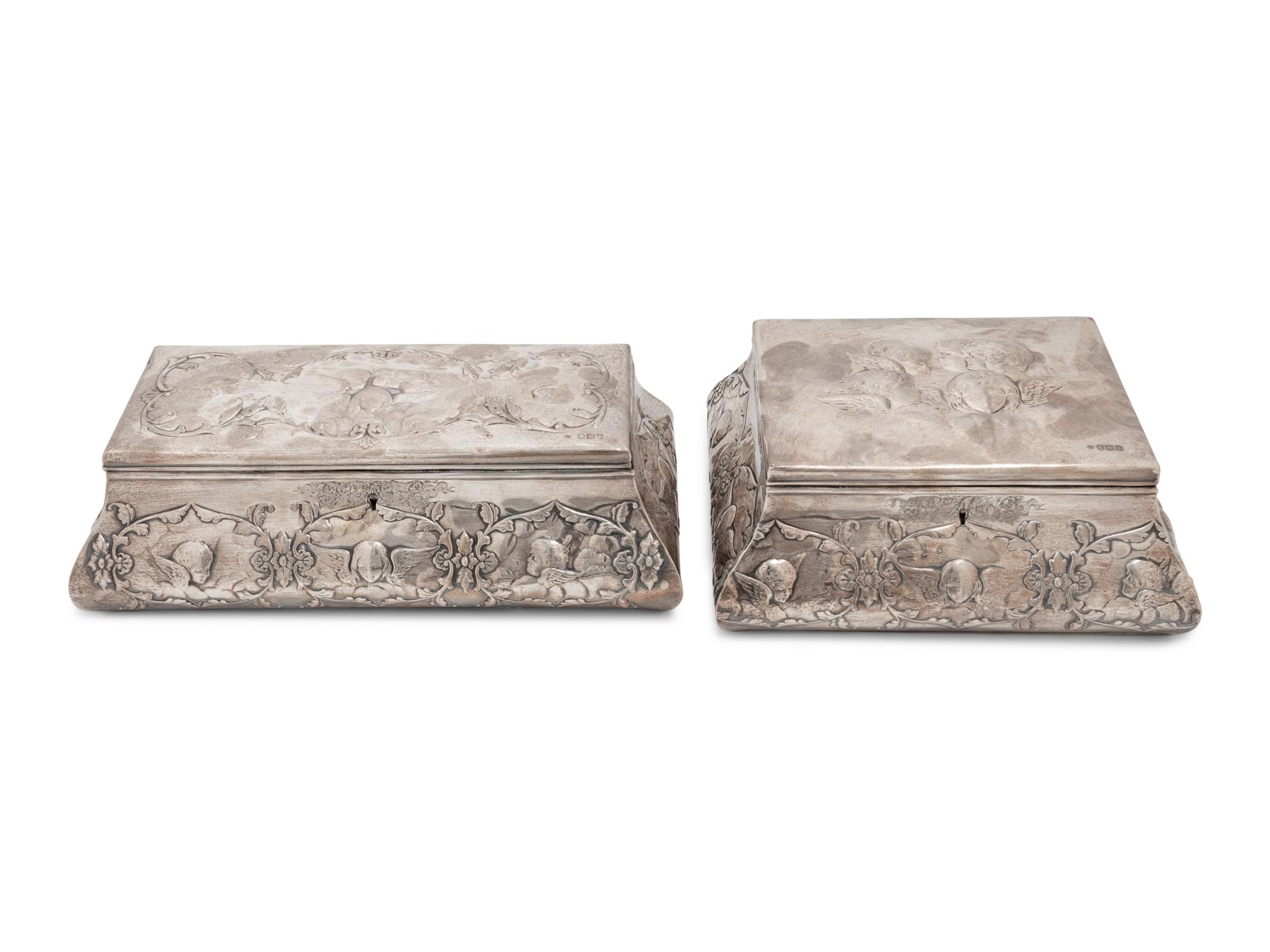 Two English Repoussé Silver-Clad Boxes