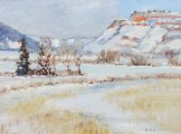 Stephen C. Elliott, (American, b. 1943), Field and Stream in Winter