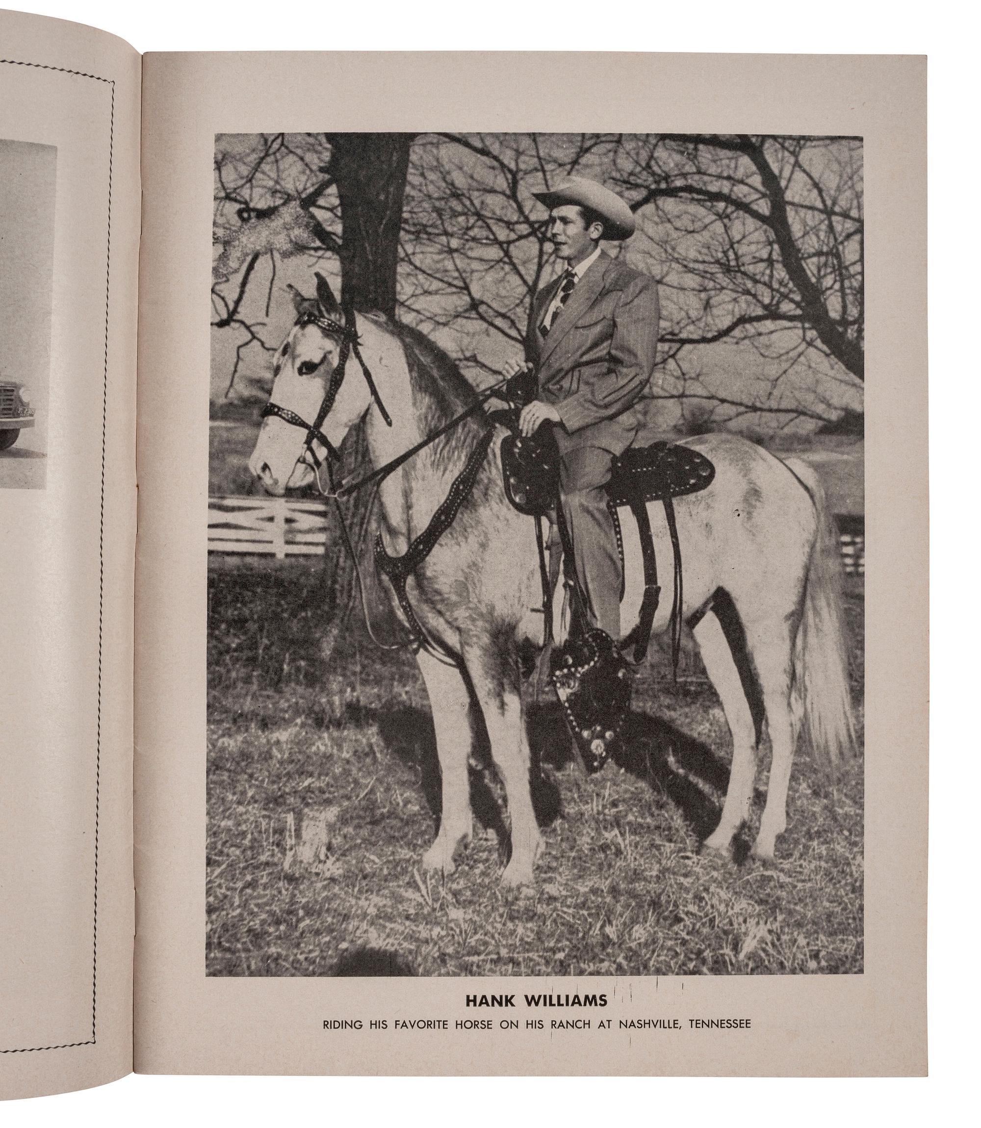 [COUNTRY MUSIC]. Traditional Country Music Hall of Fame scrapbook identified to Harold Sharp, containing rare Hank Williams Memorial Souvenir program.