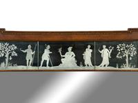 An Edwardian Carved Walnut and Etched Glass Overmantel Mirror