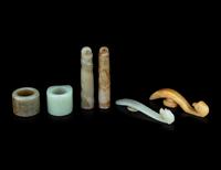 Six Chinese Carved Jade Articles