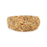 MULTICOLORED DIAMOND AND YELLOW GOLD BANGLE BRACELET