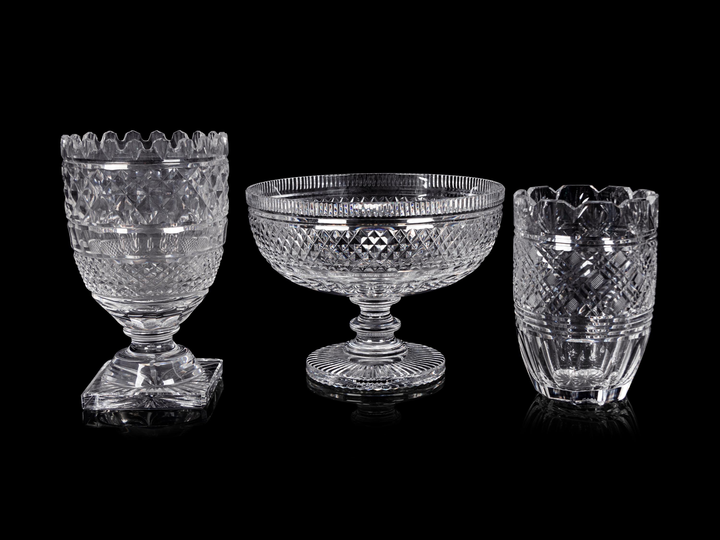 Three Waterford Cut Glass Articles