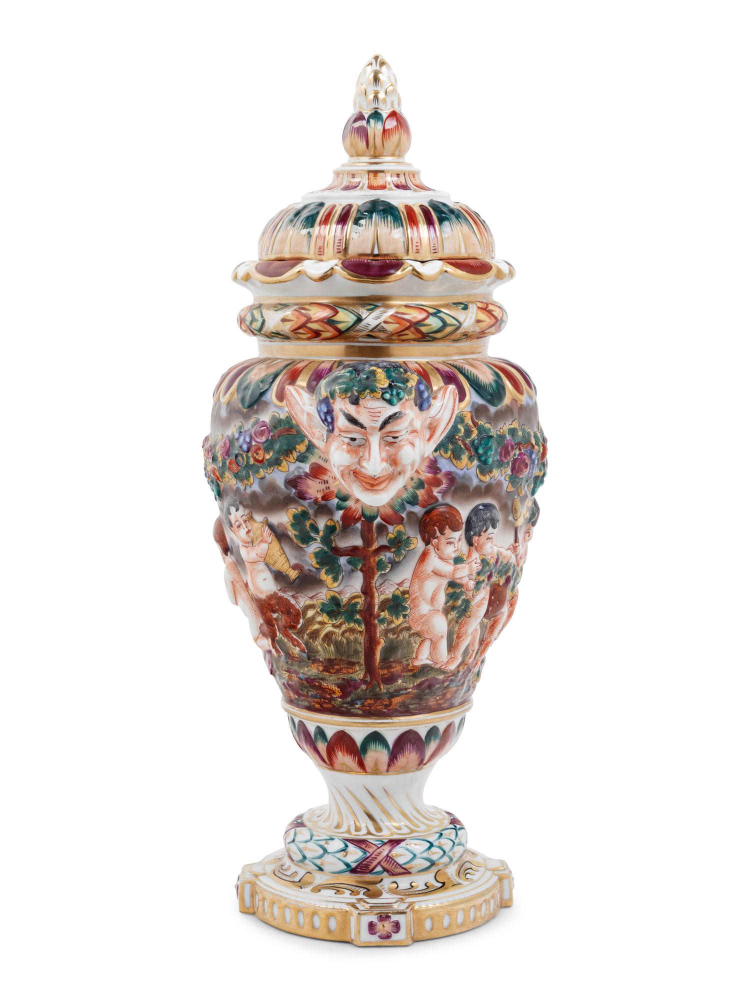 A Capodimonte Porcelain Urn