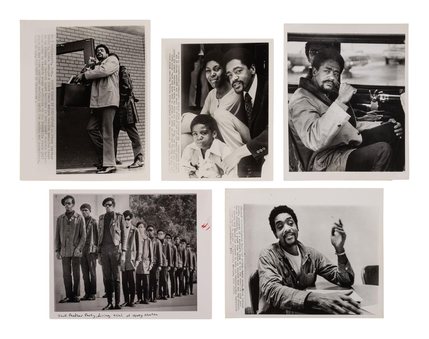 [BLACK PANTHER PARTY]. Newspapers, press photos, and original flyers related to protests and programs involving the Black Panther Party and its members.