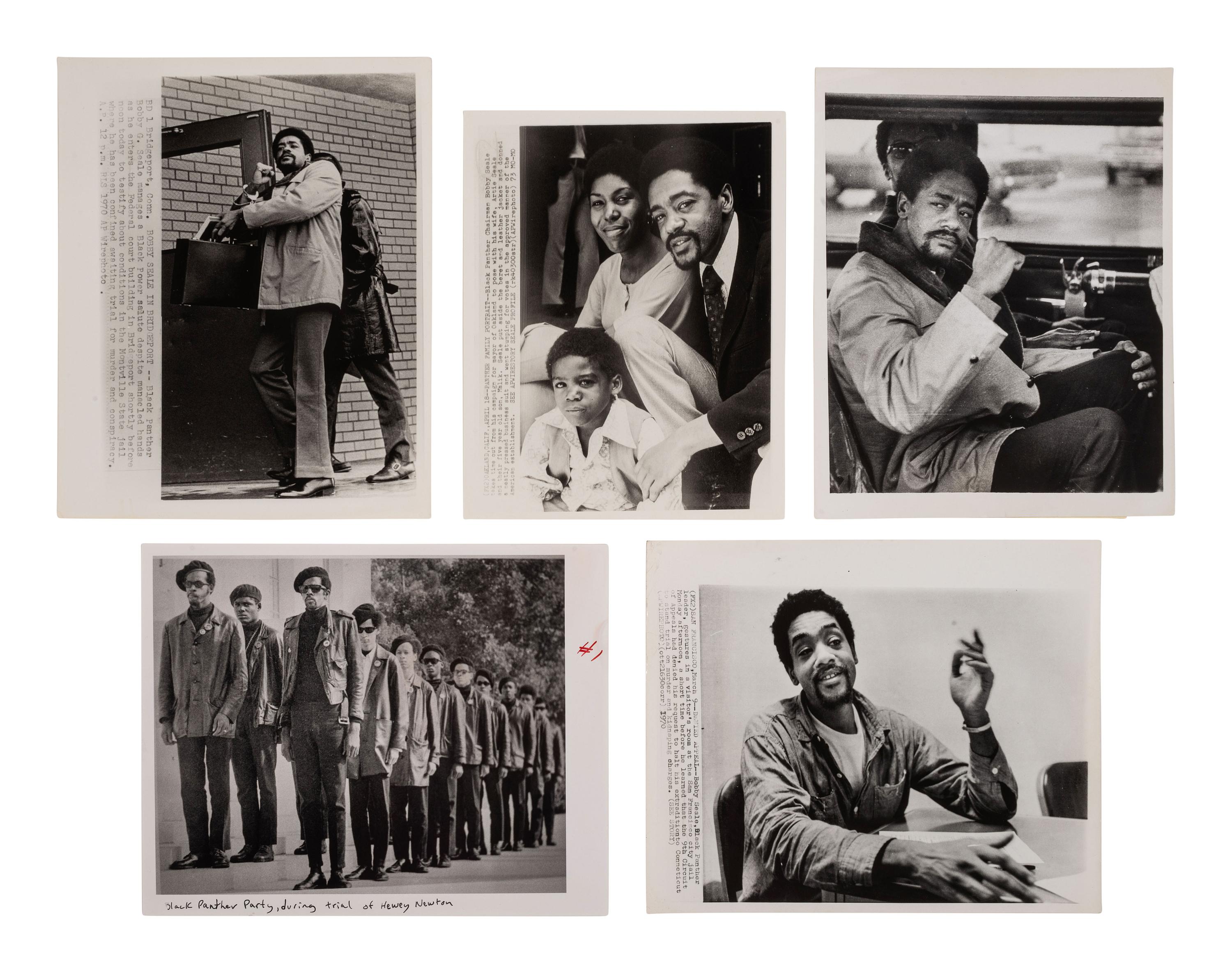 [BLACK PANTHER PARTY]. Newspapers, press photos, and original flyers related to protests and programs involving the Black Panther Party and its members.
