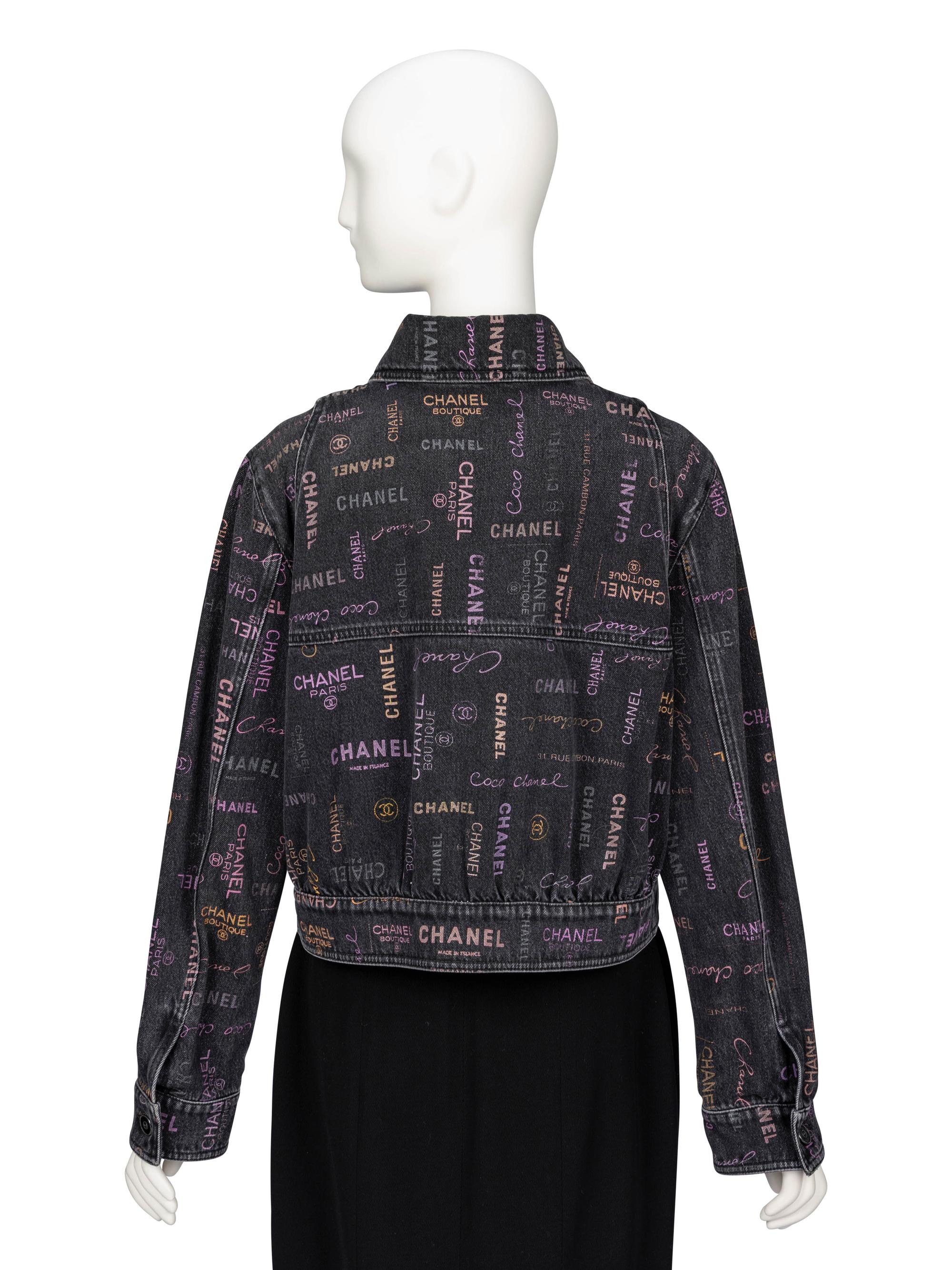 Chanel, Logo-Print Denim Jacket
