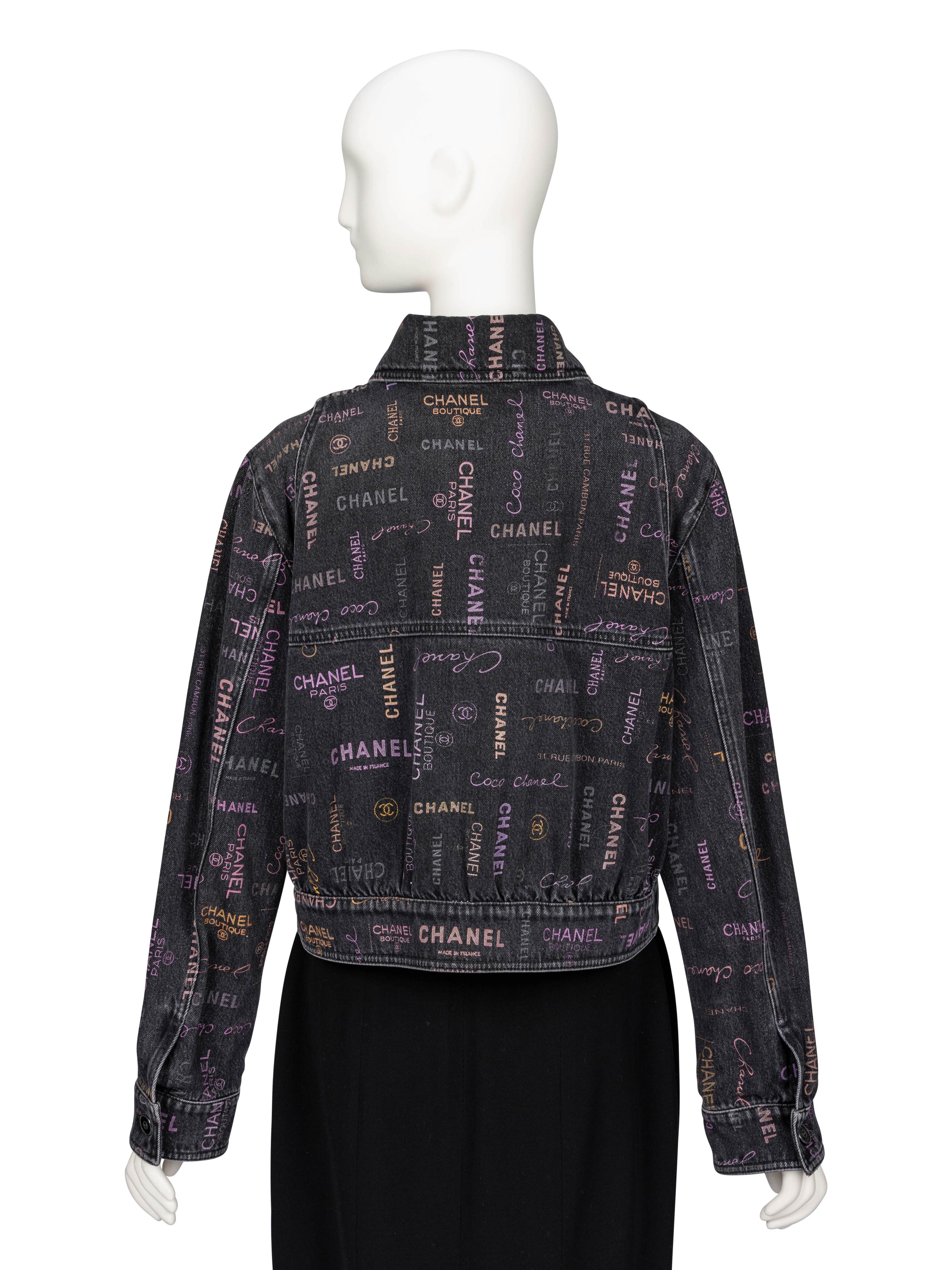 Chanel, Logo-Print Denim Jacket