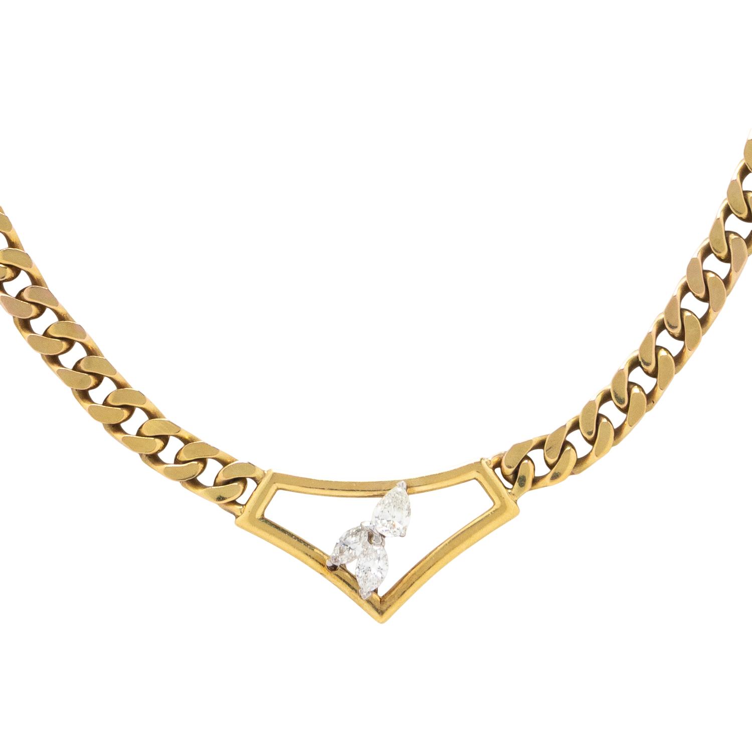 YELLOW GOLD AND DIAMOND NECKLACE