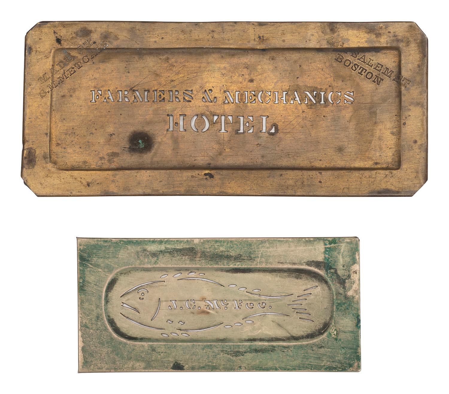 [WRITING INSTRUMENTS]. A group of 19th-century embossing and writing implements, including: